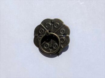 Bouton Cartonnage - Anneau Bélière FLEUR VINTAGE BRONZE 30mm