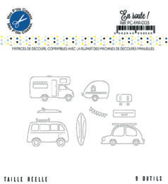 Dies Découpe Mes P'Tits Ciseaux - Matrice découpe EN ROUTE FARNIENTE 