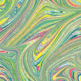 Papier Fantaisie 100% Coton - MARBRE TUTI FRUTTI VERT
