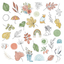 Les Ateliers de Karine - CAHIER D'AUTOMNE - Die Cut Calques Petites Vignettes