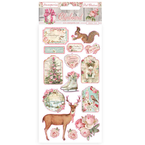 STAMPERIA - Collection PINK CHRISTMAS - Chipboard