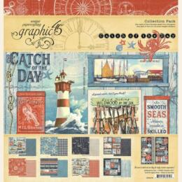 Graphic 45 - CATCH OF THE DAY - Collection Pack + Chipboard 15x30