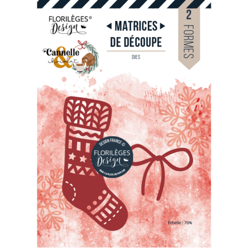 Dies Découpe Florilèges Design - Matrice de découpe CHAUSSETTE A SUSPENDRE  - Cannelle & Chocolat