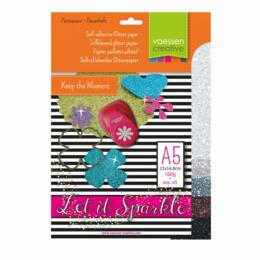 Papiers à Paillette : Assortiment Glitter COULEURS BLANC/NOIR... ( 21x15 - 160grs )