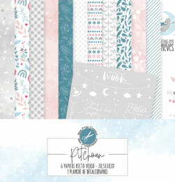 Mes P'tits Ciseaux - PITCHOUN Le Kit (  6 papiers + 1 planche de décalcomanies )