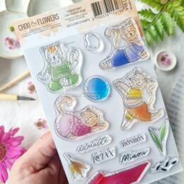 Tampon CLEAR - LES CHATONS YOGA - Collection VIBRATIONS  - Chou Flowers