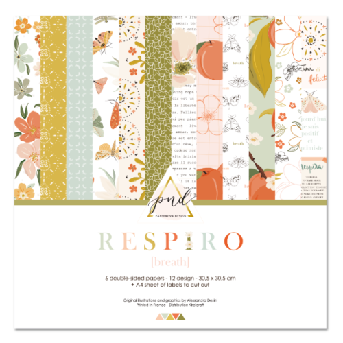 Paper Nova Design  - Kit RESPIRO ( 6 papiers + 1 planche de Die Cut à découper Exclu du Kit ) 