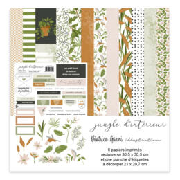 Béatrice Garni  - Le KIT JUNGLE D'INTERIEUR ( 6 papiers + 1 Planche d'Etiquettes Exclu du Kit ) 