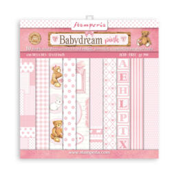 STAMPERIA - Collection BABYDREAM PINK  - Kit Assortiment de 10 Papiers