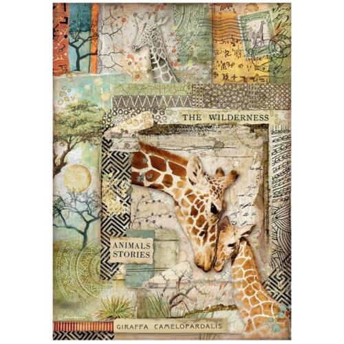 PAPIER DE RIZ -  Stampéria DFSA4684 SAVANA Giraphe
