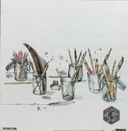 Alexandra Renke - Papier Scrap "Pot Crayons" n°10.874