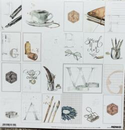 Alexandra Renke - Papier Scrap "Vignettes Ecriture n°2" n°10.888