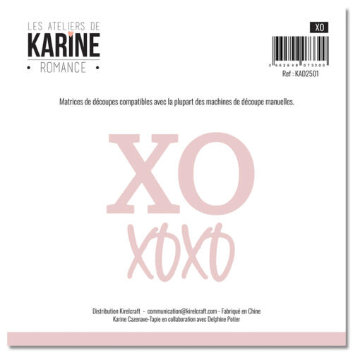 Dies Découpe Les Ateliers de Karine - Matrice de découpe  XO - Collection ROMANCE