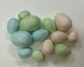 COURONNE DE PAQUES : Assortiment d'Oeufs Pastel Paillette  (x13)