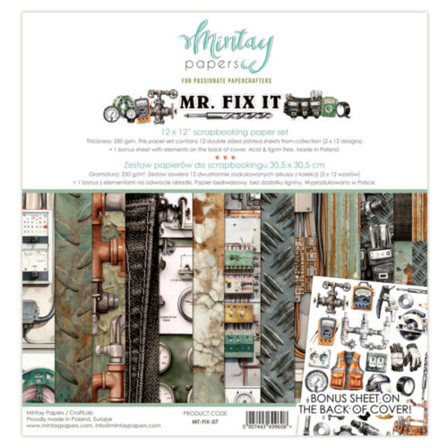 Mintay Papers - KIT PAPIERS Collection MR FIX IT 30x30cm