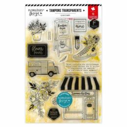 Tampon Clear Florilèges Design - FLOWER POWER - Collection Liberty
