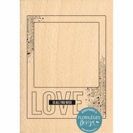 Tampon Bois - GRAND POLA LOVE - Collection LIBERTY - Florilèges Design