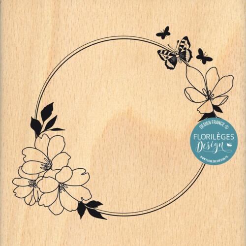 Tampon Bois - COURONNE DE PRINTEMPS - Collection LIBERTY - Florilèges Design