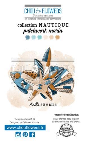 Tampon Clear Chou Flowers - PATCHWORK MARIN - Collection Nautique