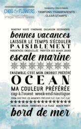 Tampon Clear Chou Flowers - TEXTE BONNES VACANCES - Collection Nautique