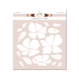 Pochoir PAPER NOVA DESIGN - Pochoir FLOWERS & LEAVES - Collection Light Soul