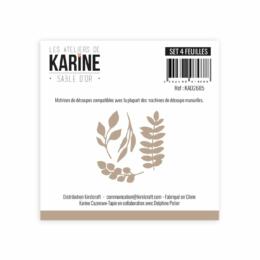 Dies Découpe Les Ateliers de Karine - Matrice de découpe  4 FEUILLES - Collection SABLE D'OR