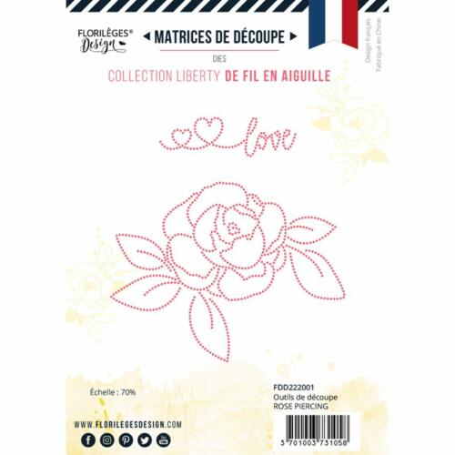 Dies Découpe Florilèges Design - Matrice découpe ROSE PIERCING - Collection De Fil en Aiguille
