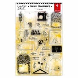 Tampon Clear Florilèges Design - ETIQUETTES A PERSONNALISER - Collection De Fil en Aiguille