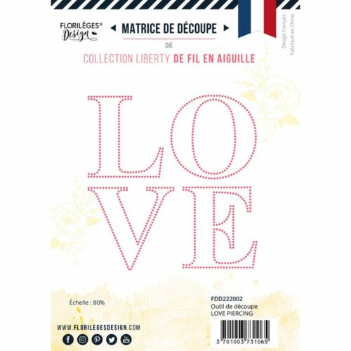 Dies Découpe Florilèges Design - Matrice découpe LOVE PIERCING - Collection De Fil en Aiguille