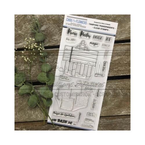 Tampon Clear Chou Flowers - PENSEE POSITIVE - Collection Signature To Do List 