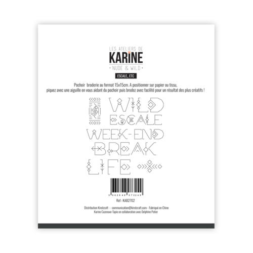 Pochoir Broderie - NUDE AND WILD - Escale,, Etc... -  Les Ateliers de Karine