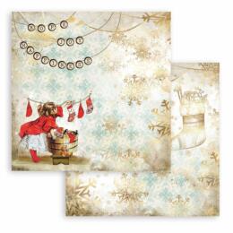 STAMPERIA - Collection ROMANTIC CHRISTMAS -  SOCKS Papier 30x30