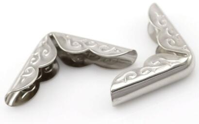 Coin en Métal pour Cartonnage - ARGENT 21x21mm (x4)