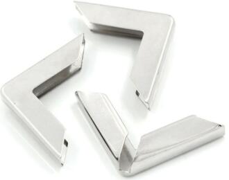 Coin en Métal pour Cartonnage - ARGENT 30x43mm (x4)