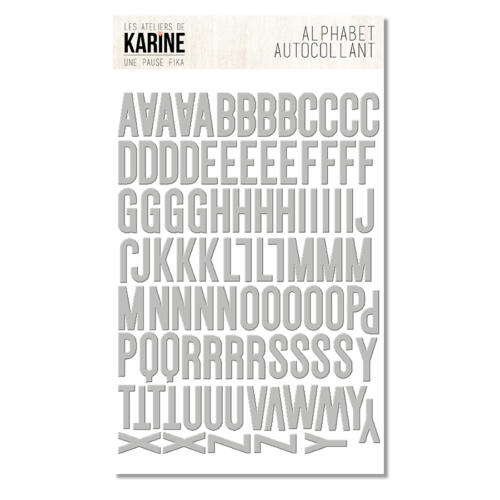 Stickers Alphabet - UNE PAUSE FIKA - GRIS - Ateliers de Karine