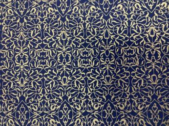Papier Fantaisie 100% Coton - VERSAILLES Bleu/Or