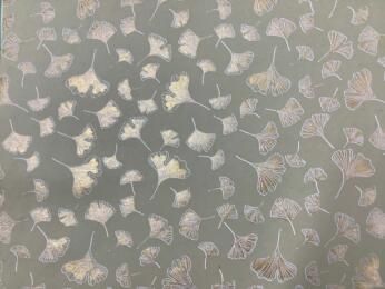 Papier Fantaisie 100% Coton - GINGKO  Ivoire/Or