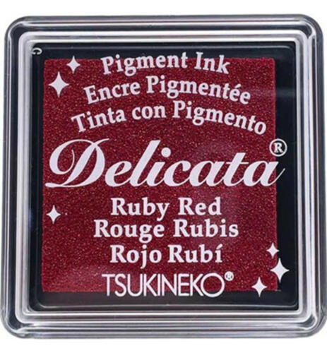 Encre Delicata  - Mini Pad 3x3cm   ROUGE RUBIS