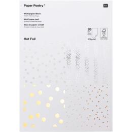 DESTOCKAGE - Paper Pad A4 HOT FOIL BLANC Paper Poetry 