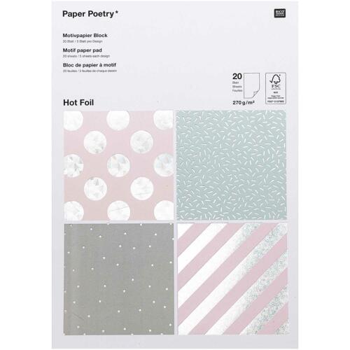 DESTOCKAGE - Paper Pad A4 HOT FOIL ROSE/ MENTHE Paper Poetry