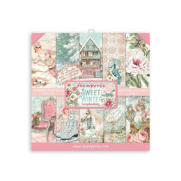 STAMPERIA - Collection SWEET WINTER - Kit Assortiment de 10 Papiers