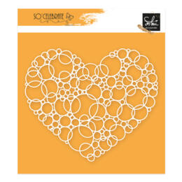 Pochoir SOKAI - MASK BULLES EN COEUR - Collection So'Celebrate