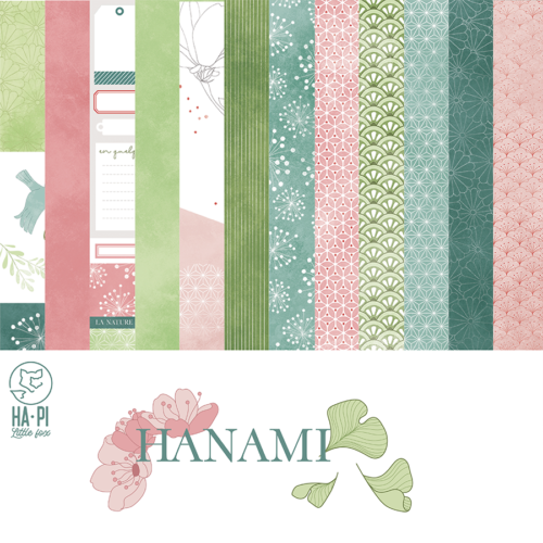 HA.PI LITTLE FOX - Le Kit de la Collection HANAMI ( 6 papiers + 1 feuille acétate ) 