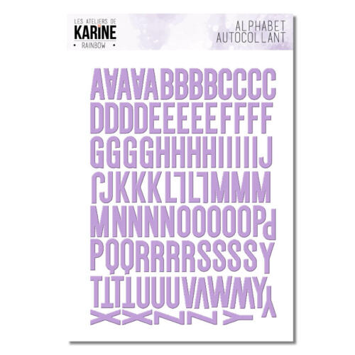 Stickers Alphabet - RAINBOW - LILAS - Ateliers de Karine