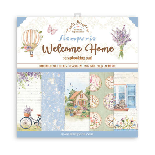 STAMPERIA - Collection WELCOME HOME -  Kit Assortiment de 10 papiers