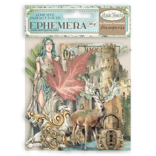 STAMPERIA - Collection MAGIC FOREST -  Die Cuts Ephemera Découpes pailletées en Carton
