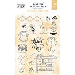 Tampon Clear Florilèges Design - SWEET BOY - Collection A PETITS PAS