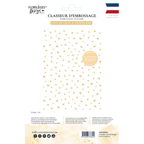 Plaque Embossage - PLUIE D'AMOUR Collection A PETITS PAS  - Florilèges Design