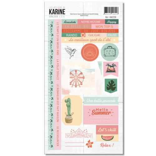 Les Ateliers de Karine - BONJOUR L'ETE Stickers 15x30